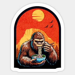 Bigfoot Eating Ramen Sticker